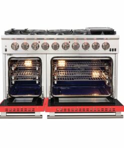 Forno Appliances - Capriasca 6.58 Cu. Ft. Freestanding Gas Range with Convection Ovens - Red Door - Red Door