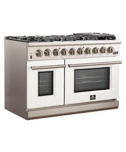 Forno Appliances - Capriasca 6.58 Cu. Ft. Freestanding Gas Range with Convection Ovens - White Door - White Door