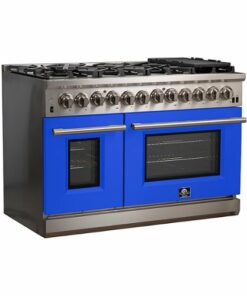 Forno Appliances - Capriasca 6.58 Cu. Ft. Freestanding Dual Fuel Electric Range with Convection Ovens - Blue Door - Dark Denim