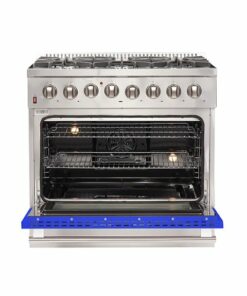 Forno Appliances - Galiano 5.36 Cu. Ft. Freestanding Dual Fuel Electric Range with Convection Oven - Blue Door - Dark Denim
