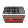 Forno Appliances - Galiano 6.58 Cu. Ft. Freestanding Gas Range with Convection Oven - Red Door - Red Door
