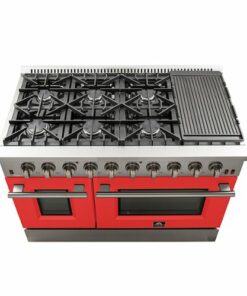 Forno Appliances - Galiano 6.58 Cu. Ft. Freestanding Gas Range with Convection Oven - Red Door - Red Door