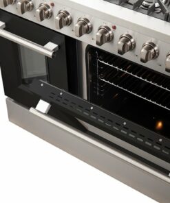 Forno Appliances - Galiano 6.58 Cu. Ft. Freestanding Gas Range with Convection Oven - Black Door - Black Door