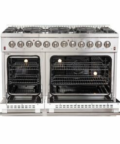 Forno Appliances - Galiano 6.58 Cu. Ft. Freestanding Dual Fuel Electric Range with Convection Oven - White Door - White