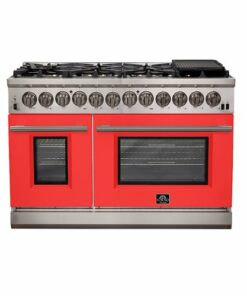 Forno Appliances - Capriasca 6.58 Cu. Ft. Freestanding Dual Fuel Electric Range with Convection Ovens - Red Door - Red