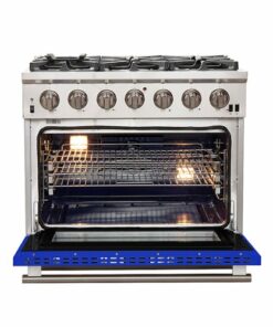 Forno Appliances - Capriasca 5.36 Cu. Ft. Freestanding Gas Range with Convection Oven - Blue Door - Blue Door