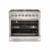 Forno Appliances - Galiano 5.36 Cu. Ft. Freestanding Dual Fuel Electric Range with Convection Oven - White Door - White