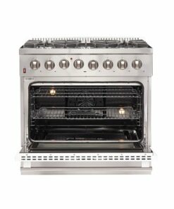 Forno Appliances - Galiano 5.36 Cu. Ft. Freestanding Dual Fuel Electric Range with Convection Oven - White Door - White