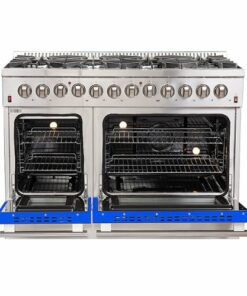 Forno Appliances - Galiano 6.58 Cu. Ft. Freestanding Dual Fuel Electric Range with Convection Oven - Blue Door - Dark Denim