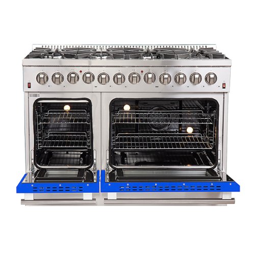 Forno Appliances - Galiano 6.58 Cu. Ft. Freestanding Dual Fuel Electric Range with Convection Oven - Blue Door - Dark Denim