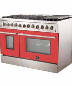 Forno Appliances - Galiano 6.58 Cu. Ft. Freestanding Dual Fuel Electric Range with Convection Oven - Red Door - Red