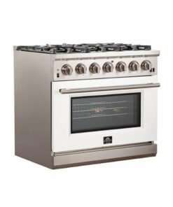 Forno Appliances - Capriasca 5.36 Cu. Ft. Freestanding Gas Range with Convection Oven - White Door - White Door
