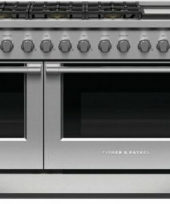 Fisher & Paykel - 7.7 Cu. Ft. Freestanding Double Oven Gas Convection Range with Griddle, LPG - Stainless steel