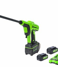 Greenworks - 24-Volt (600 PSI) Portable Power Cleaner (2 x 2.0Ah USB Batteries and Charger Included) - Green