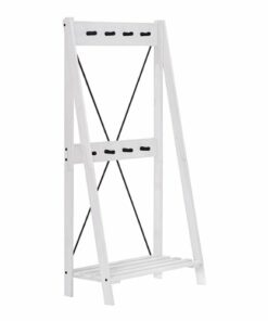 Walker Edison - Modern Solid Wood Hall Tree with Shoe Storage - White wash