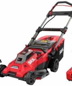 Skil - PWR CORE 20 Brushless 20V 18-In Lawn Mower with Two 4.0 Ah Batteries and Dual Port Charger - Red/Black