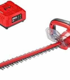 Skil - PWR CORE 20 22-In Hedge Trimmer with Battery and Charger - Red/black