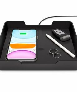 Einova - Eggtronic Valet Tray 10W Wireless Charging Pad for Qi-enabled Devices - Black Marble