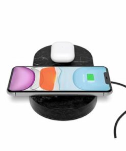 Einova - Eggtronic Stone 10W Dual Wireless Charging Pad for Qi-enabled Devices - Black Marble