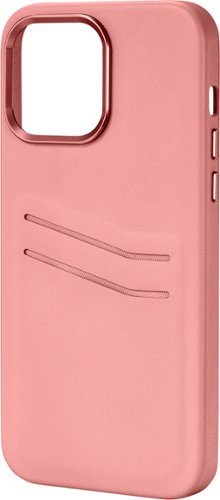 Insignia™ - Leather Wallet Case for iPhone 14 Pro Max - Pink