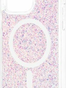 Insignia™ - Hard-Shell Case with MagSafe for iPhone 14 Pro Max - Pink Glitter