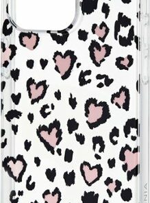 Insignia™ - Hard-Shell Case for iPhone 14 Pro - Leopard Hearts