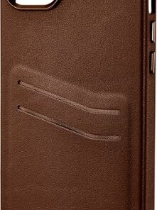 Insignia™ - Leather Wallet Case for iPhone 14 Plus - Bourbon