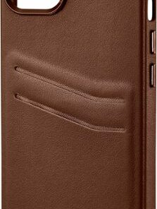 Insignia™ - Leather Wallet Case for iPhone 14 and iPhone 13 - Bourbon