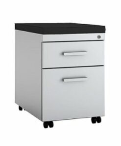 Steelcase - TS Series Mobile File Cabinet with Cushion - Platinum Metallic