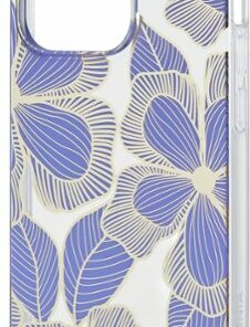 Insignia™ - Hard-Shell Case for iPhone 14 Pro - Purple Flower