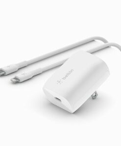 Belkin - BOOSTCHARGE 20W USB-C Power Delivery Wall Charger + USB-C to Lightning Cable - White