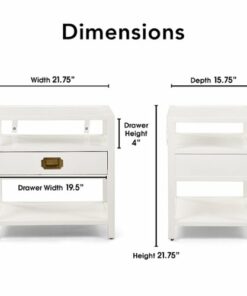Finch - Lockwood Side Table - White