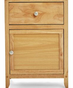 Click Decor - Alcott Side Table with Single Drawer and Storage Cabinet - Light Brown