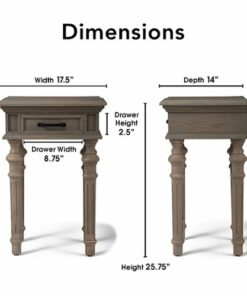 Finch - Cassatt 1 Drawer Side Table - Gray