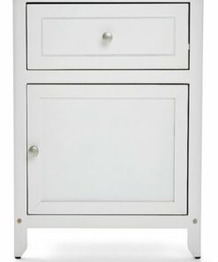 Click Decor - Alcott Side Table with Single Drawer and Storage Cabinet - White