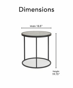 Finch - Gramercy Round Mirrored Side Table - Black