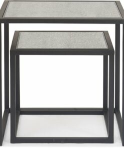 Finch Gramercy Nesting Mirrored Accent Tables Set of 2 - Black