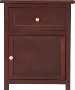 Click Decor - Alcott Side Table with Single Drawer and Storage - Walnut