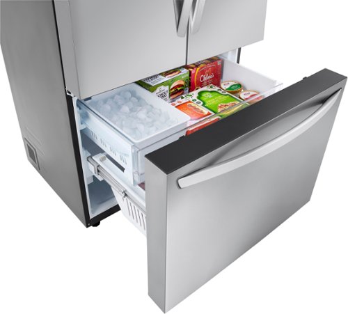 LG - 26.5 Cu. Ft. French Door Counter-Depth Smart Refrigerator with Internal Water and Ice - Stainless steel