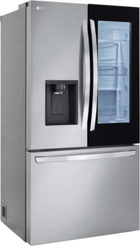 LG - 25.5 Cu. Ft. French Door Counter-Depth Smart Refrigerator with InstaView - Stainless steel