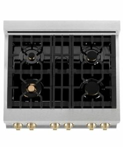 ZLINE - Dual Fuel Range with Gas Stove and Electric Oven in DuraSnow® Stainless Steel with White Matte Door - Stainless steel 0
