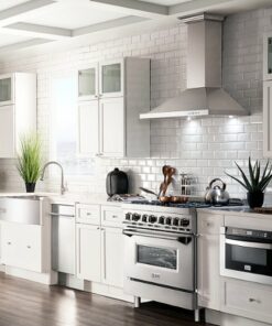 ZLINE - Dual Fuel Range with Gas Stove and Electric Oven in Stainless Steel with Brass Burners - Stainless steel