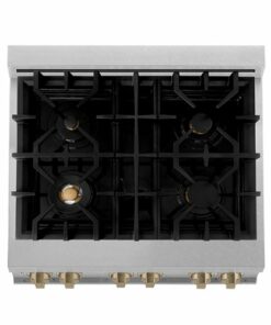 ZLINE - Dual Fuel Range with Gas Stove and Electric Oven in DuraSnow® Stainless Steel with White Matte Door - Stainless steel 1