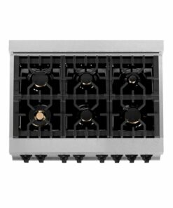 ZLINE - Dual Fuel Range with Gas Stove and Electric Oven in DuraSnow® Stainless Steel with White Matte Door - Stainless steel 2