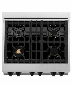 ZLINE - Dual Fuel Range with Gas Stove and Electric Oven in DuraSnow® Stainless Steel with White Matte Door - Stainless steel 4