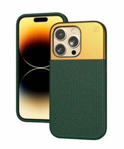 Atom Studios - Split Wood Fibre Phone Case with Magsafe for Apple iPhone 14 Pro - Atom Green