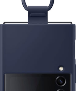 Samsung - Silicone Cover with Ring for Galaxy Z Flip4 - Navy