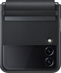 Samsung - Leather Cover for Galaxy Z Flip4 - Black