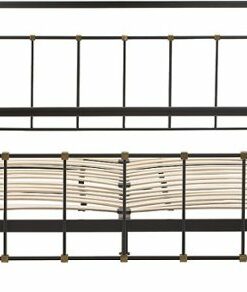 Elle Decor Renaud King Size Bed Black and Brass - Black