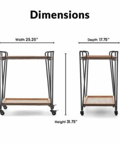 Click Decor - Cooper Bar Cart - Black